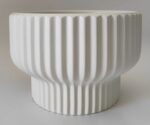 White Striped Plant Pot